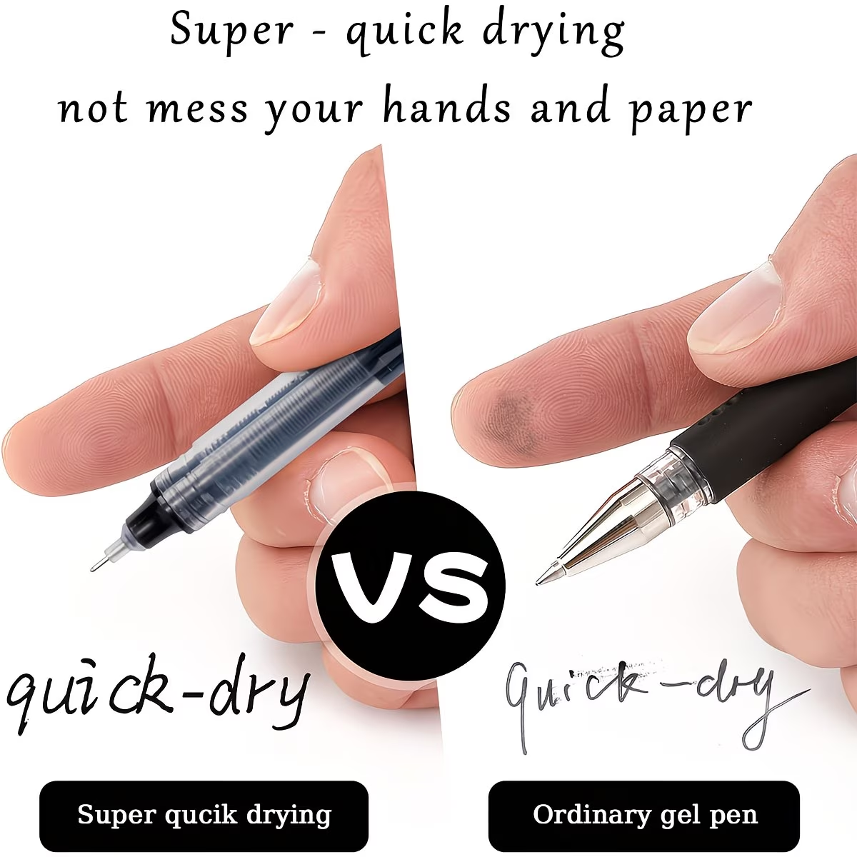 30pcs/10pcs Direct Liquid Quick Drying Ballpoint Pen, 0.5Mm Black, Blue, Red. Brush Questions to Write Homework Gel Pen, School Office Writing Stationery Gel Pen, A Good Pen to Write