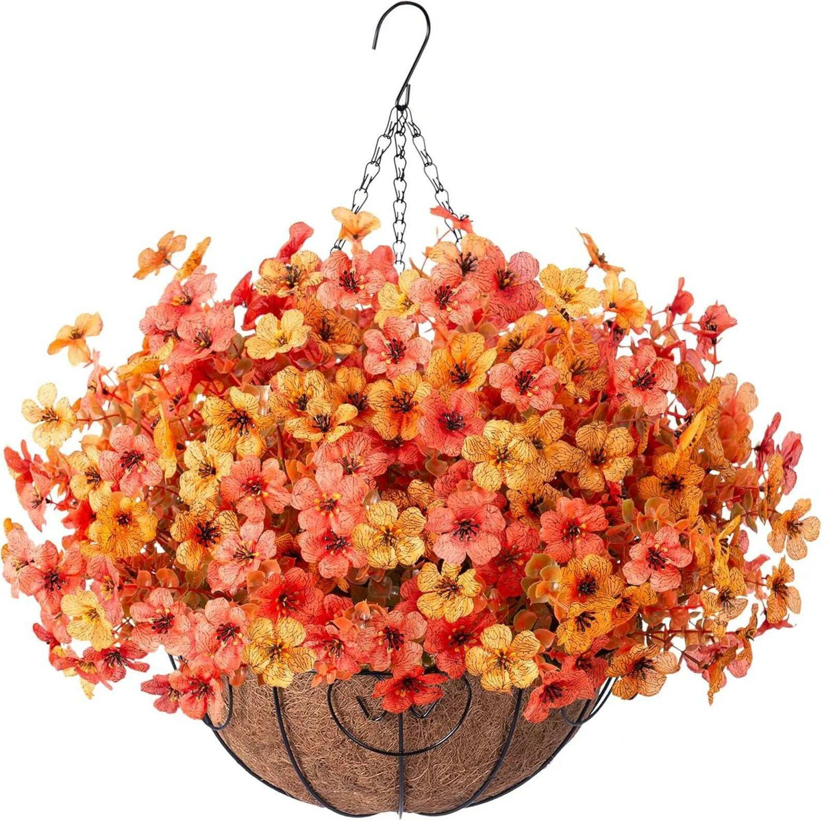 Simulated Hanging Flower Basket