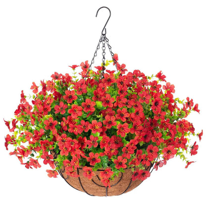 Simulated Hanging Flower Basket