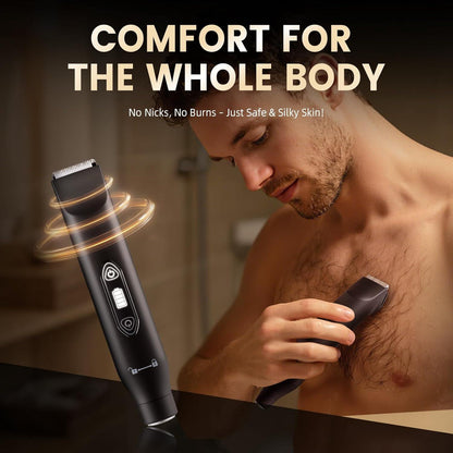 Electric Groin Hair Trimmer .Nose Hair Trimmer. Dual Heads Waterproof Ball Pubic Shaver for Male and Female.Wet/Dry Body Razor