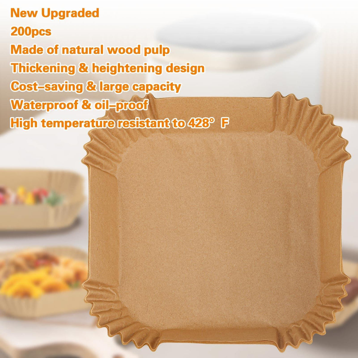 200Pcs Square Disposable Air Fryer Paper Liners