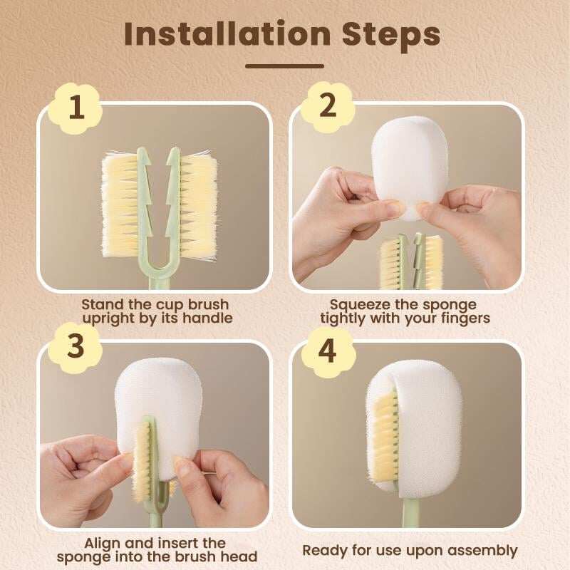 Multi-functional 5-in-1 Baby Bottle Cleaning Brush – For Cup Lid Cleaning & Home Kitchen Tasks