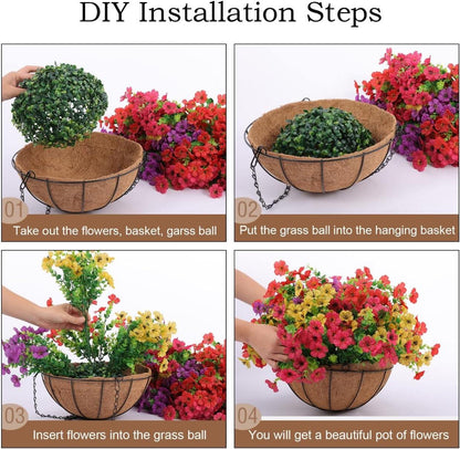 Simulated Hanging Flower Basket