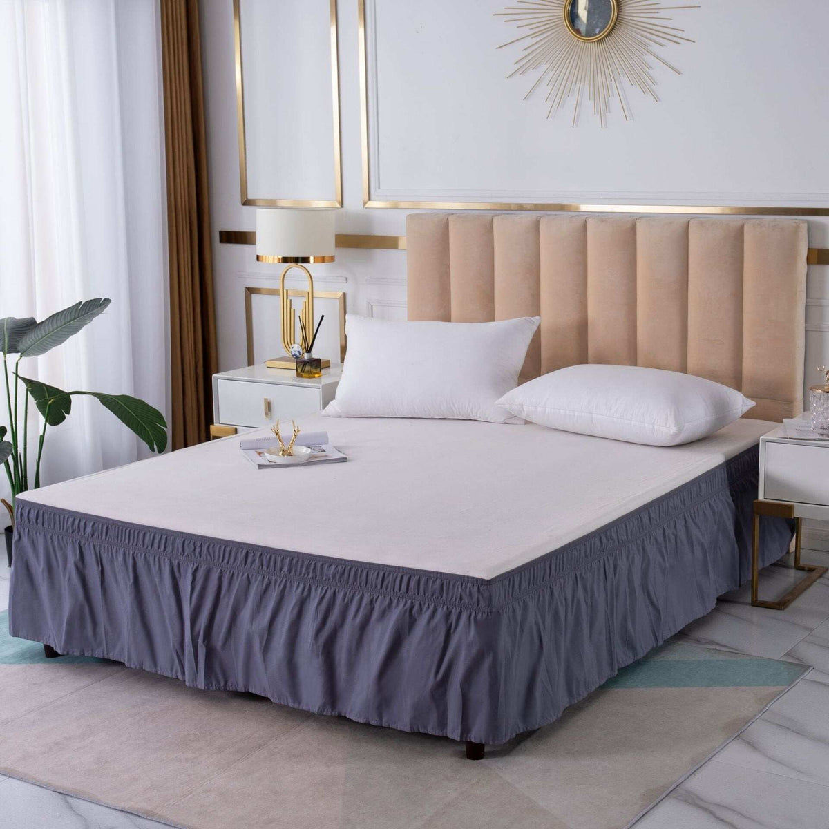 Adjustable Elastic Belt Drop Bed Skirt