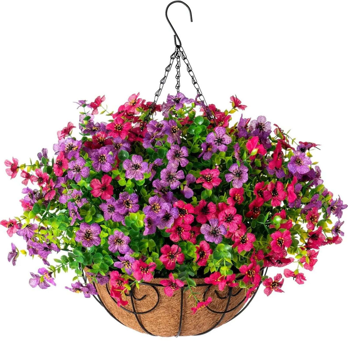 Simulated Hanging Flower Basket