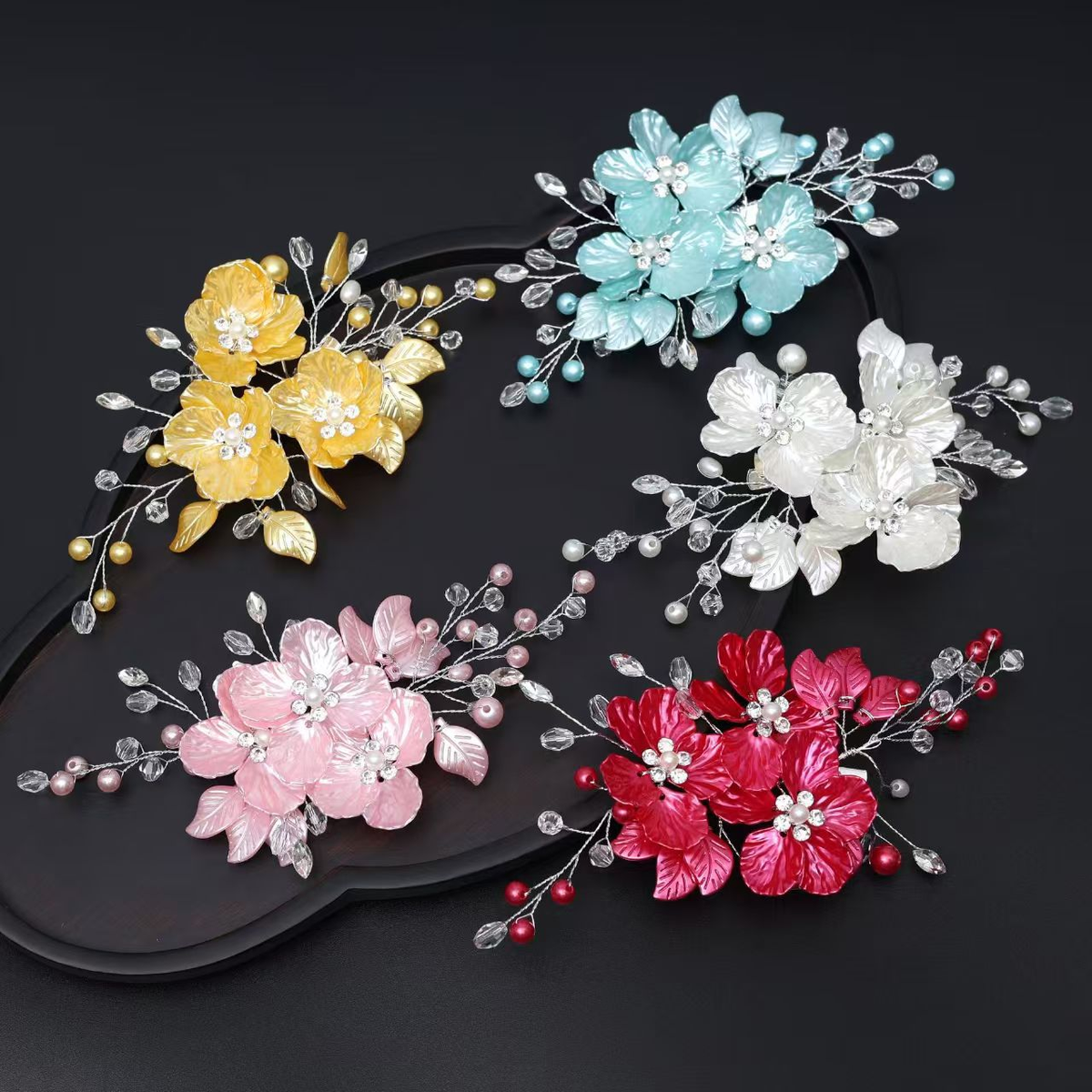 Handmade pearl flower hair clip