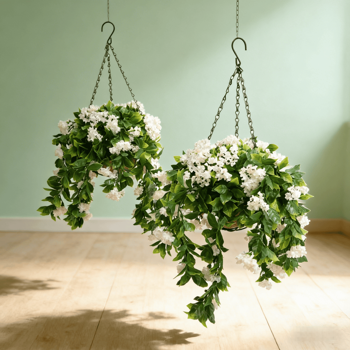 Faux Crepe Myrtle Hanging Baskets – 2 Pack Artificial Flower Decor for Outdoor & Indoor 🌸