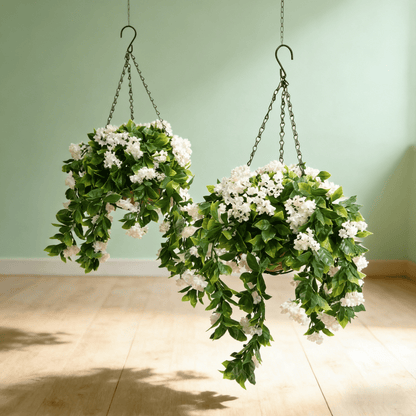 Faux Crepe Myrtle Hanging Baskets – 2 Pack Artificial Flower Decor for Outdoor & Indoor 🌸