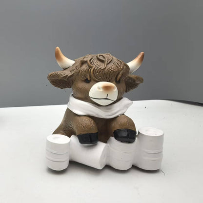 Cow Statue - Bathroom Theme Resin Sculpture | Resin Animal Figures