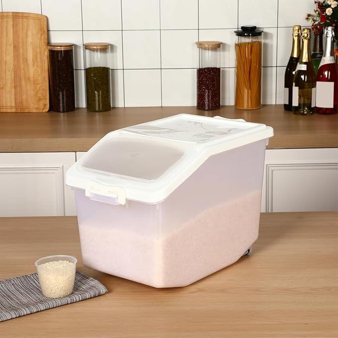 4 Pcs Rice Storage Container 27.5 lb Airtight Flour Container