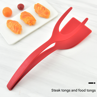 2-in-1 spatula for frying fish, eggs, and pancakes; Nylon spatula for flipping eggs while frying bread, steak, and pancakes.