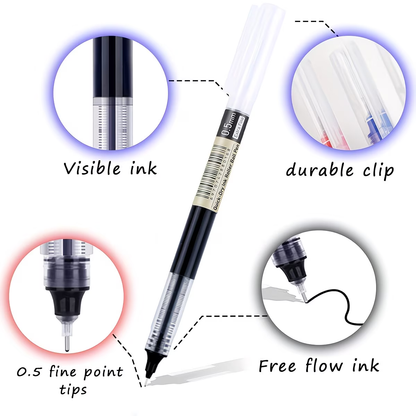 30pcs/10pcs Direct Liquid Quick Drying Ballpoint Pen, 0.5Mm Black, Blue, Red. Brush Questions to Write Homework Gel Pen, School Office Writing Stationery Gel Pen, A Good Pen to Write