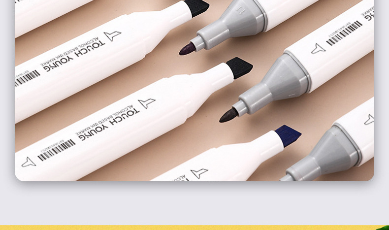 White Rod Square Rod Thick Rod Marker Pen Single Monochrome Marker Pen Generation Double Headed Alcohol Oil Mark Painting Hand-painted