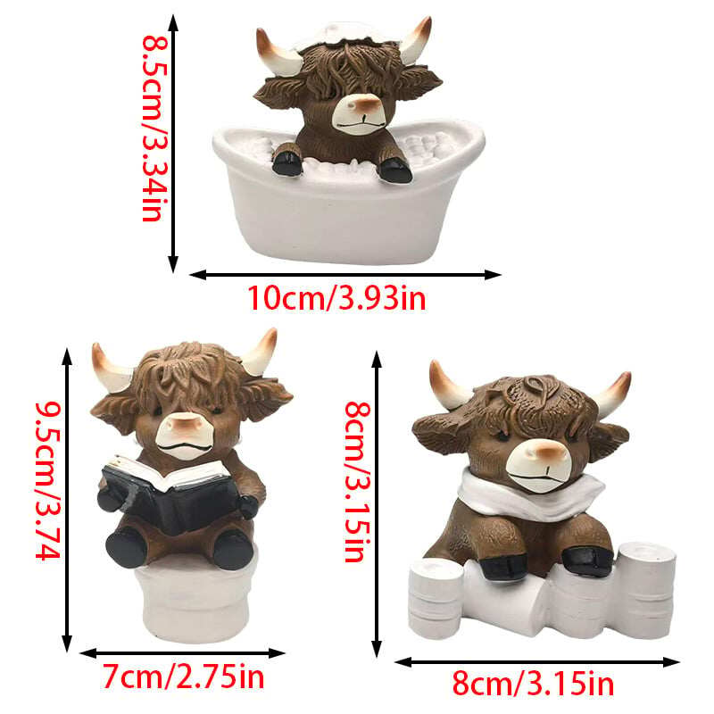 Cow Statue - Bathroom Theme Resin Sculpture | Resin Animal Figures