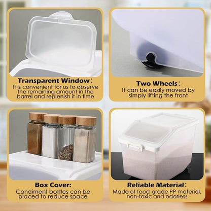 4 Pcs Rice Storage Container 27.5 lb Airtight Flour Container