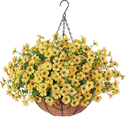 Simulated Hanging Flower Basket