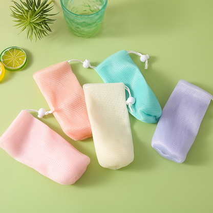 Multi-layer super soft foaming net facial cleanser foaming net soap bag foaming net bath scrub Cleansing Foaming Net Wholesale