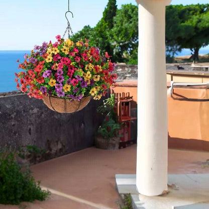 Simulated Hanging Flower Basket
