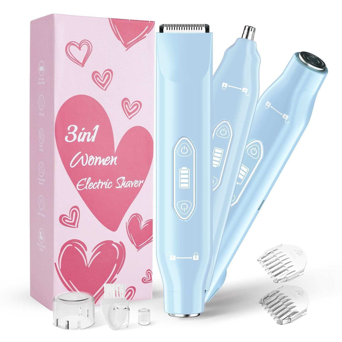 Electric Groin Hair Trimmer .Nose Hair Trimmer. Dual Heads Waterproof Ball Pubic Shaver for Male and Female.Wet/Dry Body Razor