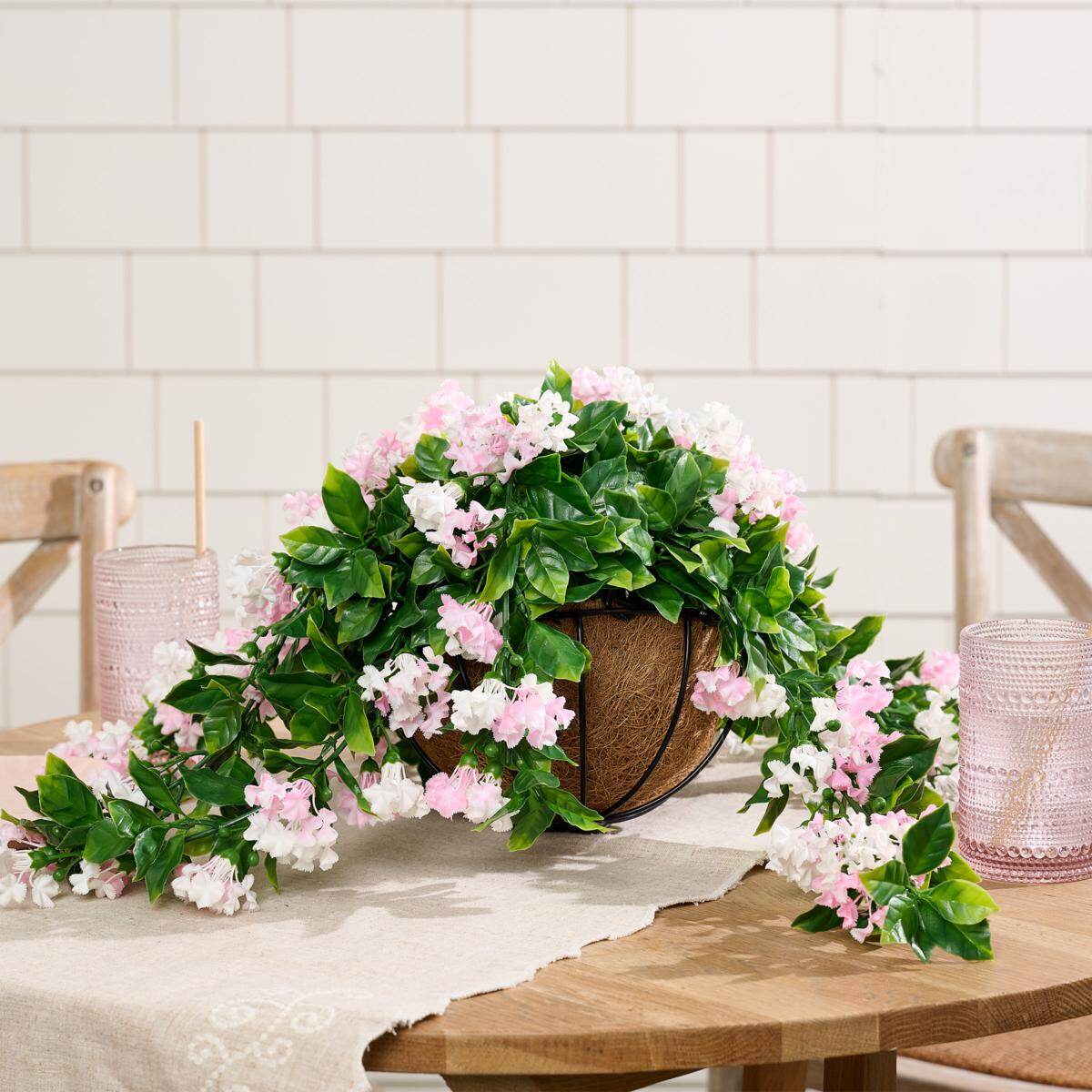 Faux Crepe Myrtle Hanging Baskets – 2 Pack Artificial Flower Decor for Outdoor & Indoor 🌸