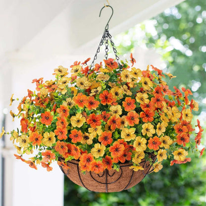 Simulated Hanging Flower Basket