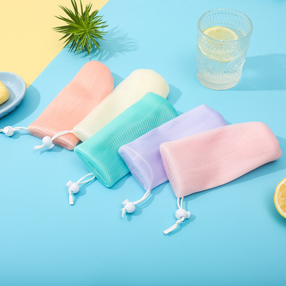 Multi-layer super soft foaming net facial cleanser foaming net soap bag foaming net bath scrub Cleansing Foaming Net Wholesale