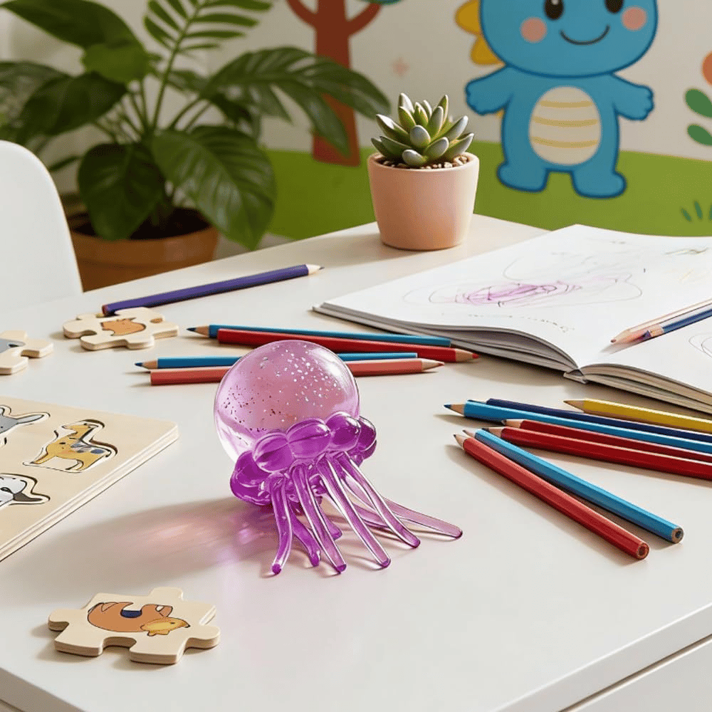 Cute Glitter Jellyfish Squishy - Basket Stuffer for Kids🎁