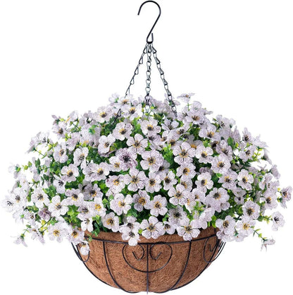 Simulated Hanging Flower Basket