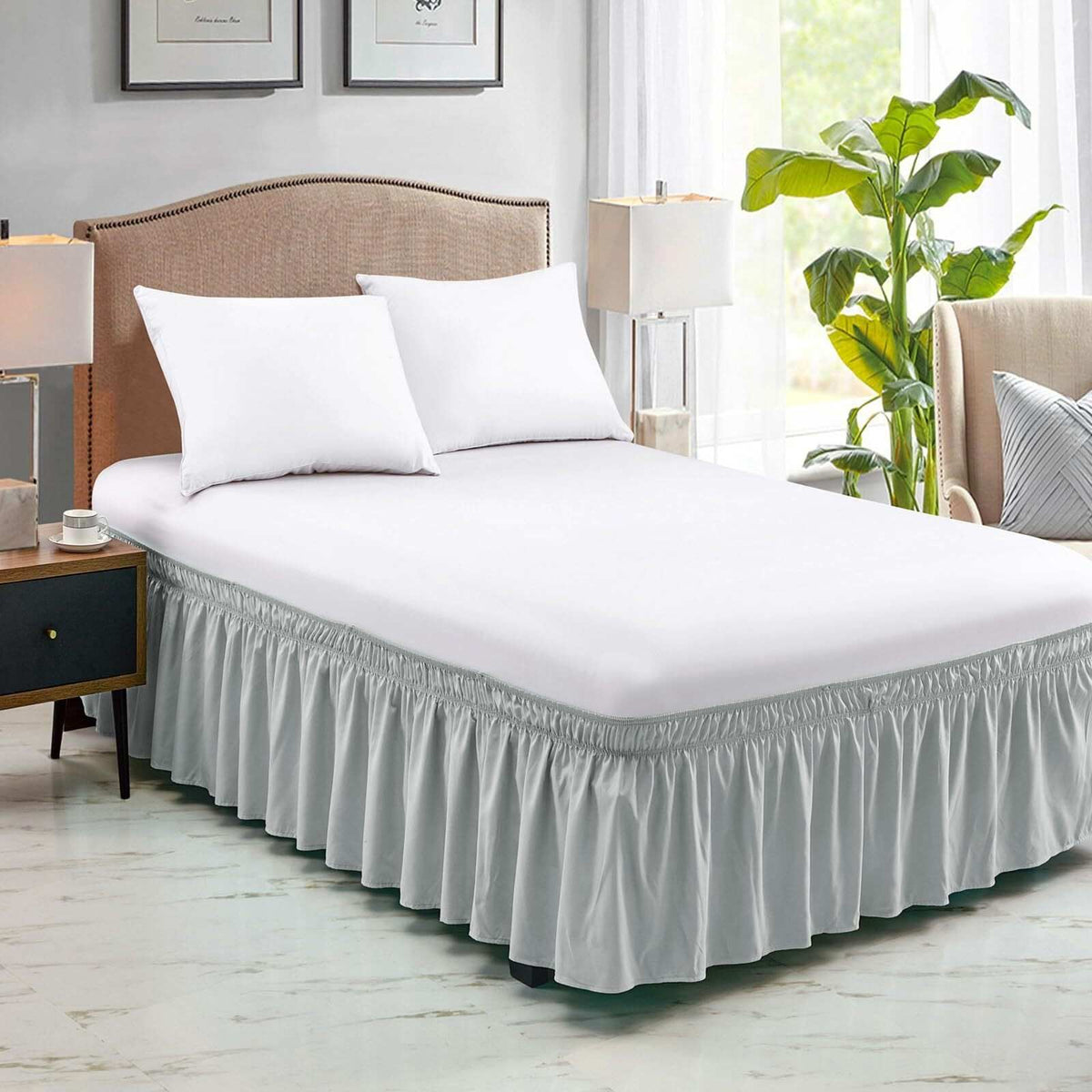Adjustable Elastic Belt Drop Bed Skirt