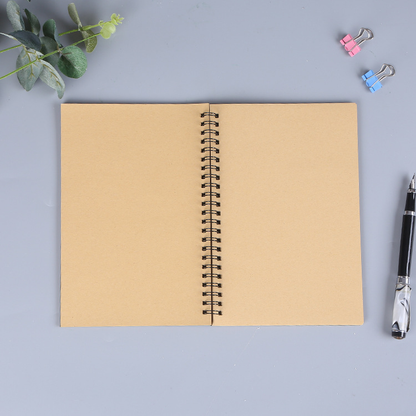 Simple Black Cover Cowhide Cover Coil Book A5 Notepad Notebook Graffiti Sketch Book Customizable