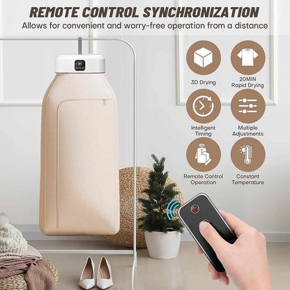 Portable Foldable Clothes Dryer with Remote Control