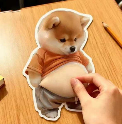 3D Dog & Cat Mochi Stickers 🐾 Stress Relief Fidget Toys Silicone Buffers for Cars & Walls Perfect Holiday Gifts