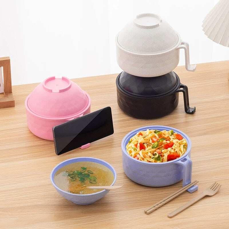 Microwave Lamian Noodles Pot Set 🍜 | With Handle, Spoon, Chopsticks, Fork | Perfect for Dorms, Apartments & Gifts 🎁