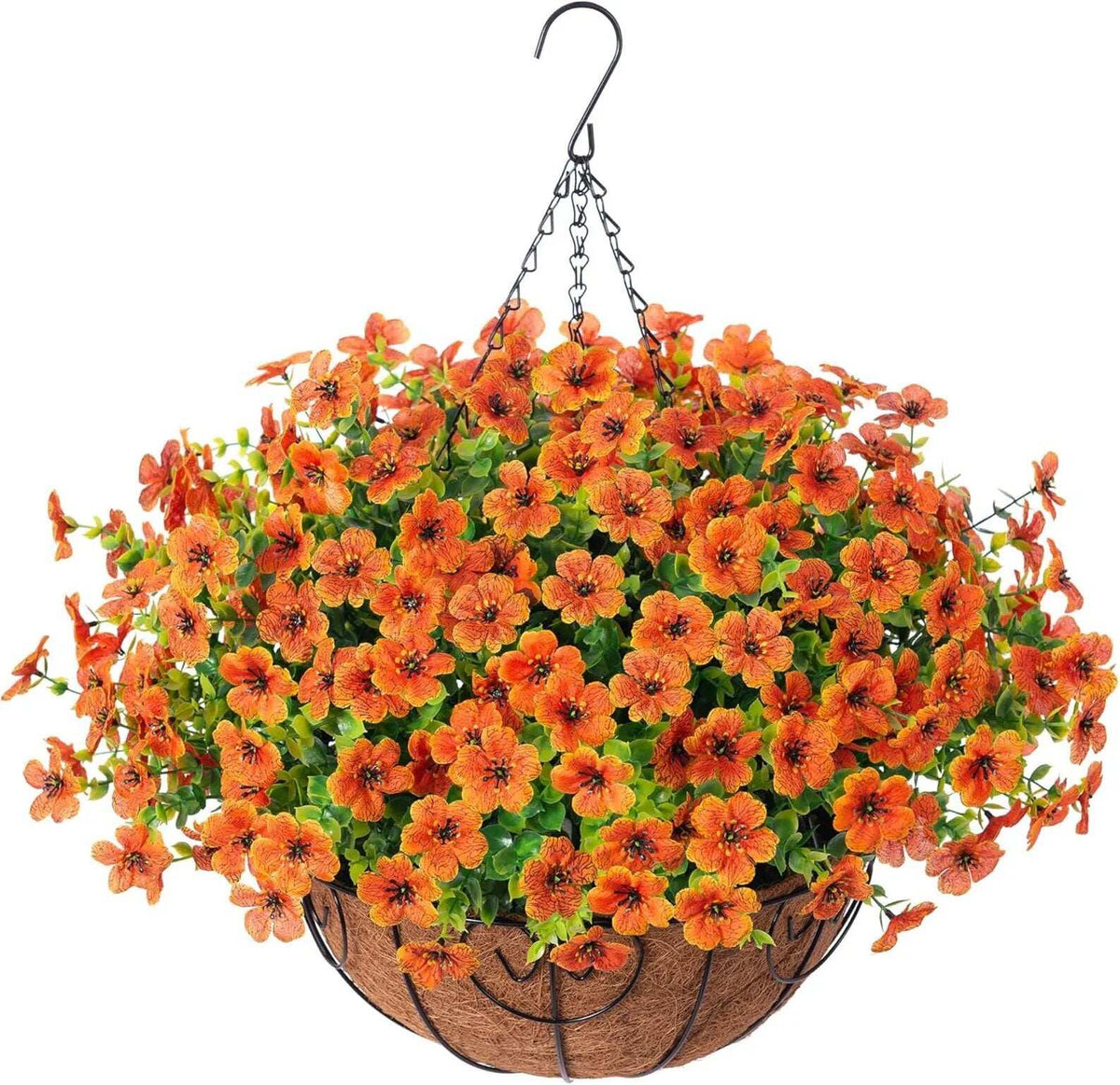 Simulated Hanging Flower Basket