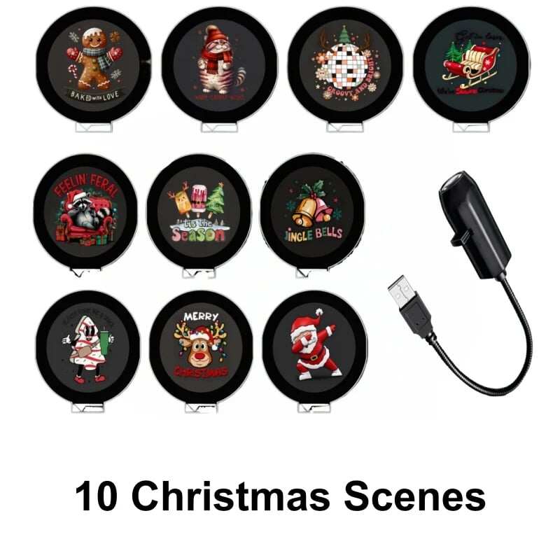 🎄🌟 Plug-&-Play HD Christmas Projector – 6 or 10 Festive Scenes