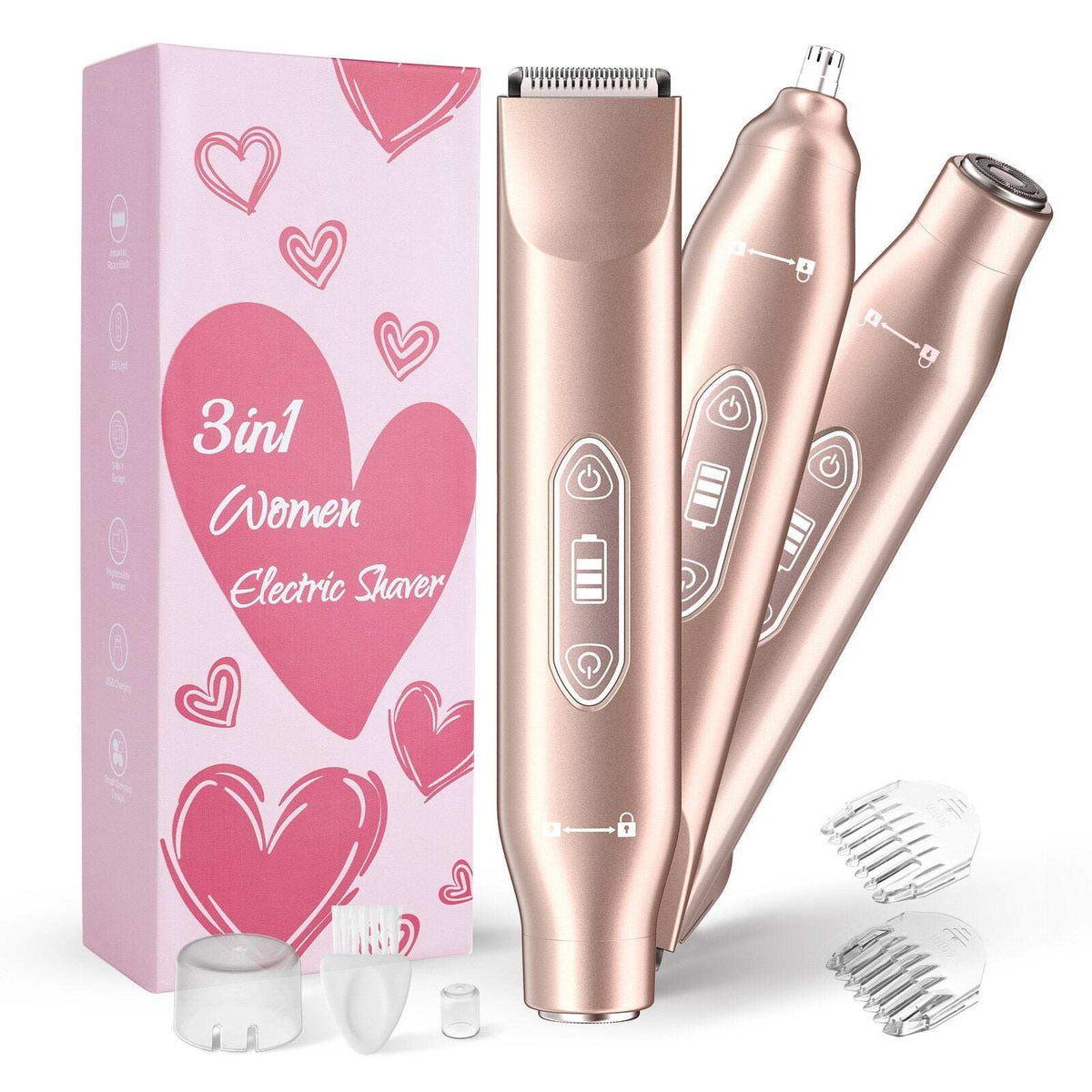 Electric Groin Hair Trimmer .Nose Hair Trimmer. Dual Heads Waterproof Ball Pubic Shaver for Male and Female.Wet/Dry Body Razor
