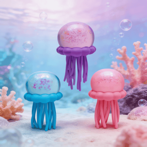 Cute Glitter Jellyfish Squishy - Basket Stuffer for Kids🎁