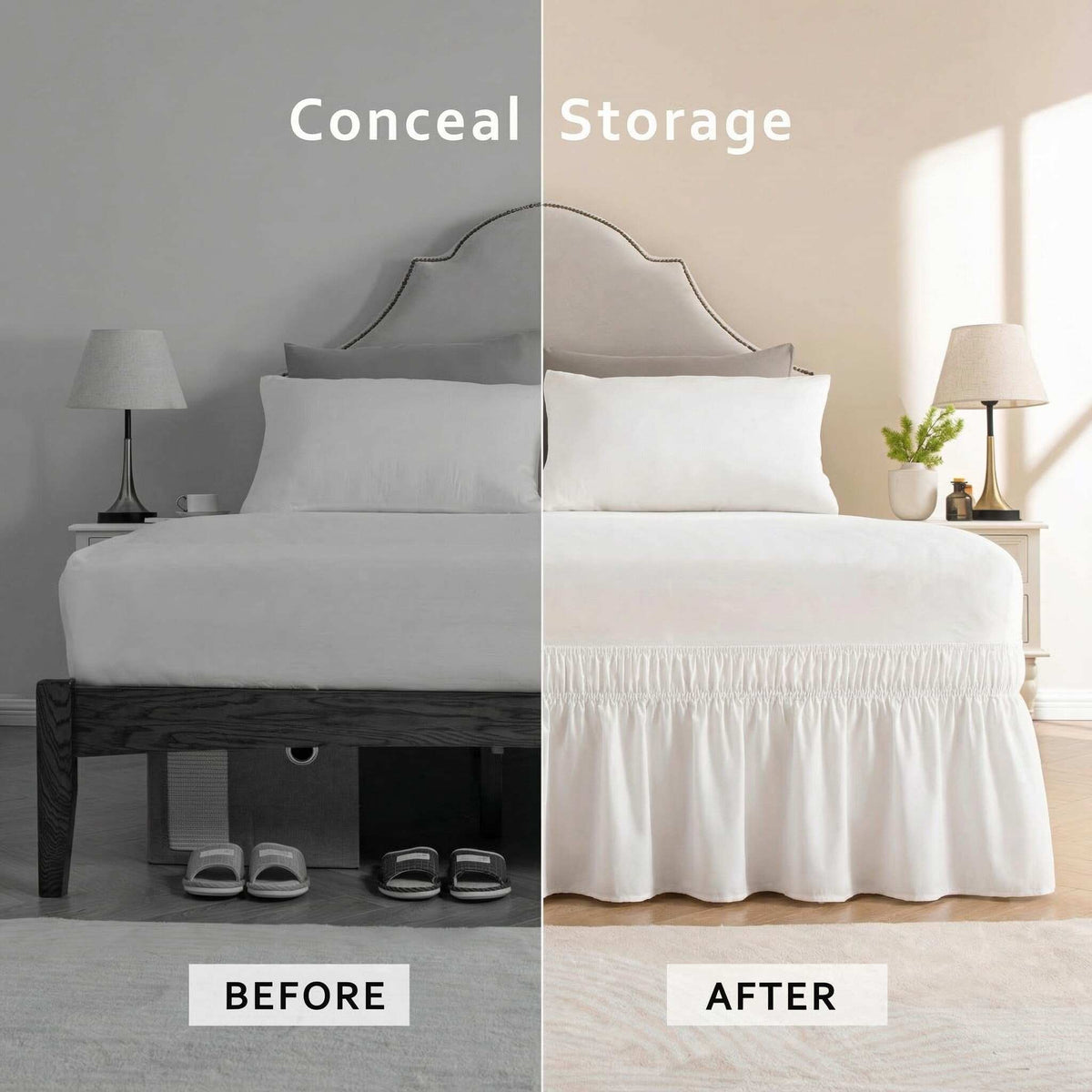Adjustable Elastic Belt Drop Bed Skirt