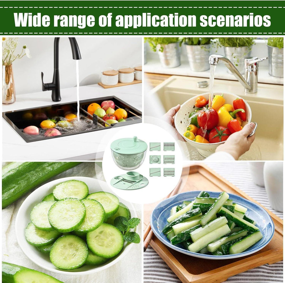 Large Capacity Multi-Function Salad Spinner