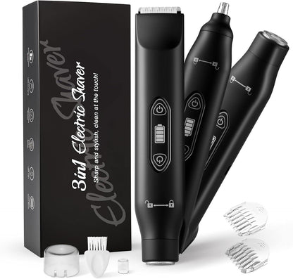 Electric Groin Hair Trimmer .Nose Hair Trimmer. Dual Heads Waterproof Ball Pubic Shaver for Male and Female.Wet/Dry Body Razor
