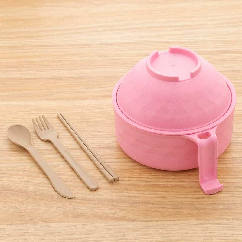 Microwave Lamian Noodles Pot Set 🍜 | With Handle, Spoon, Chopsticks, Fork | Perfect for Dorms, Apartments & Gifts 🎁