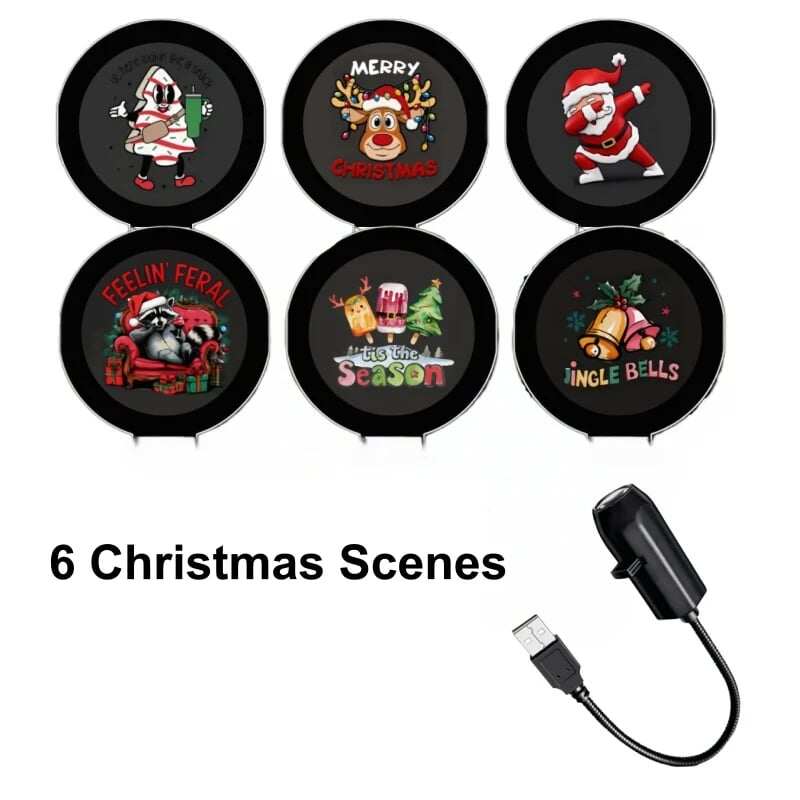 🎄🌟 Plug-&-Play HD Christmas Projector – 6 or 10 Festive Scenes