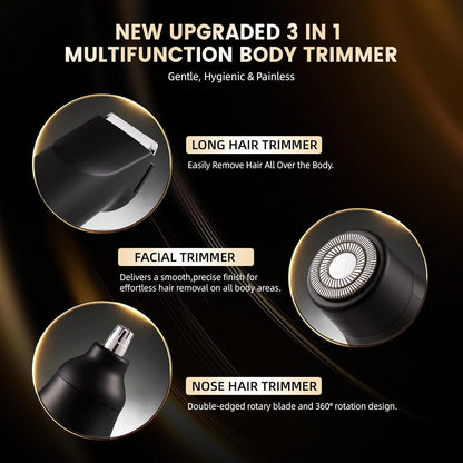 Electric Groin Hair Trimmer .Nose Hair Trimmer. Dual Heads Waterproof Ball Pubic Shaver for Male and Female.Wet/Dry Body Razor