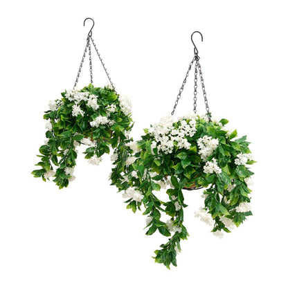 Faux Crepe Myrtle Hanging Baskets – 2 Pack Artificial Flower Decor for Outdoor & Indoor 🌸