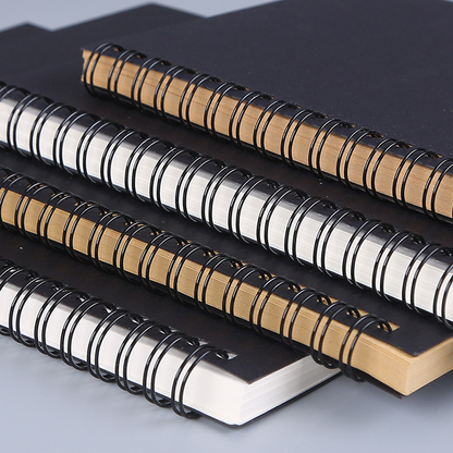Simple Black Cover Cowhide Cover Coil Book A5 Notepad Notebook Graffiti Sketch Book Customizable