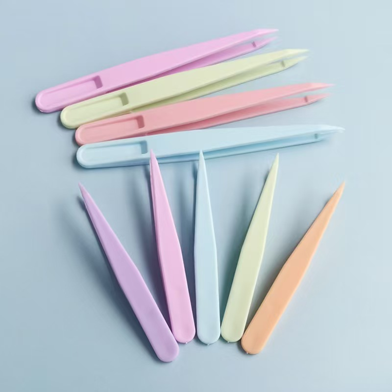 Macaron Hand Account Color Goo Card Plastic Tweezers Nail Art Sticker Diamond Painting Pointed Potato Quiet Book Tweezers