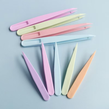 Macaron Hand Account Color Goo Card Plastic Tweezers Nail Art Sticker Diamond Painting Pointed Potato Quiet Book Tweezers
