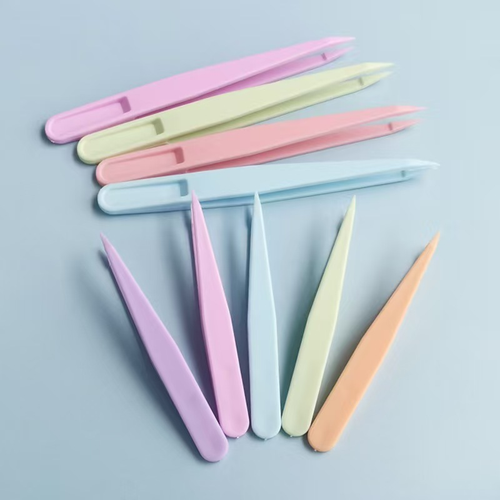 Macaron Hand Account Color Goo Card Plastic Tweezers Nail Art Sticker Diamond Painting Pointed Potato Quiet Book Tweezers