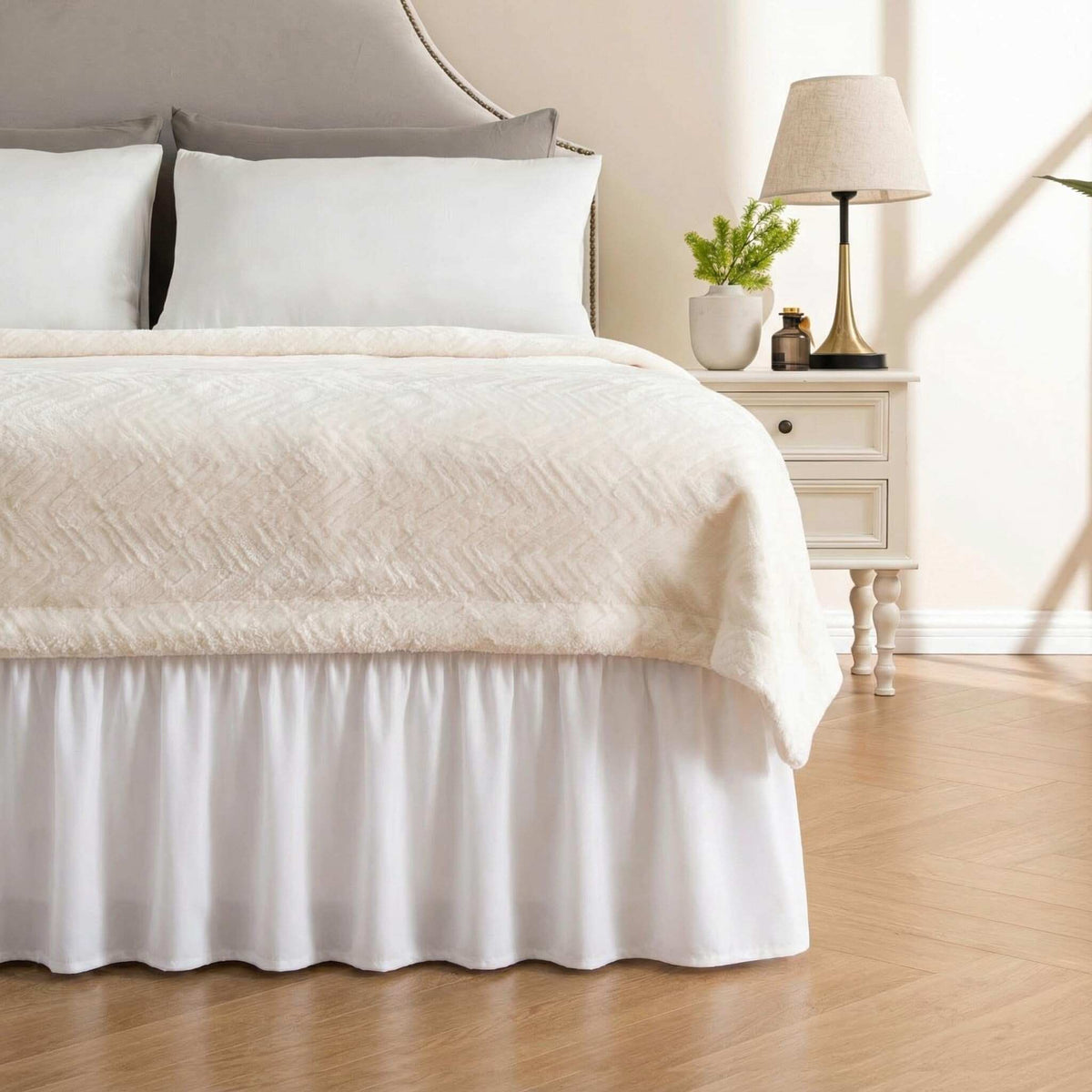 Adjustable Elastic Belt Drop Bed Skirt