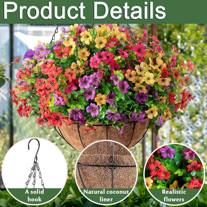 Simulated Hanging Flower Basket